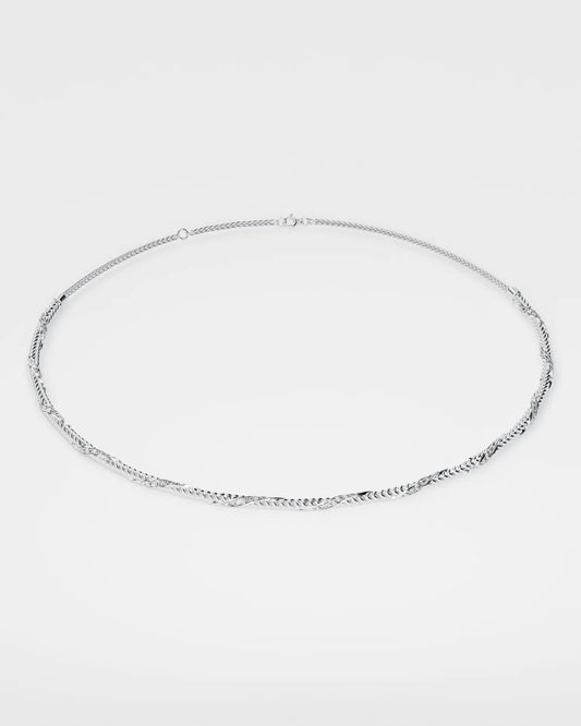 Gold necklace Spikelet mini with diamonds