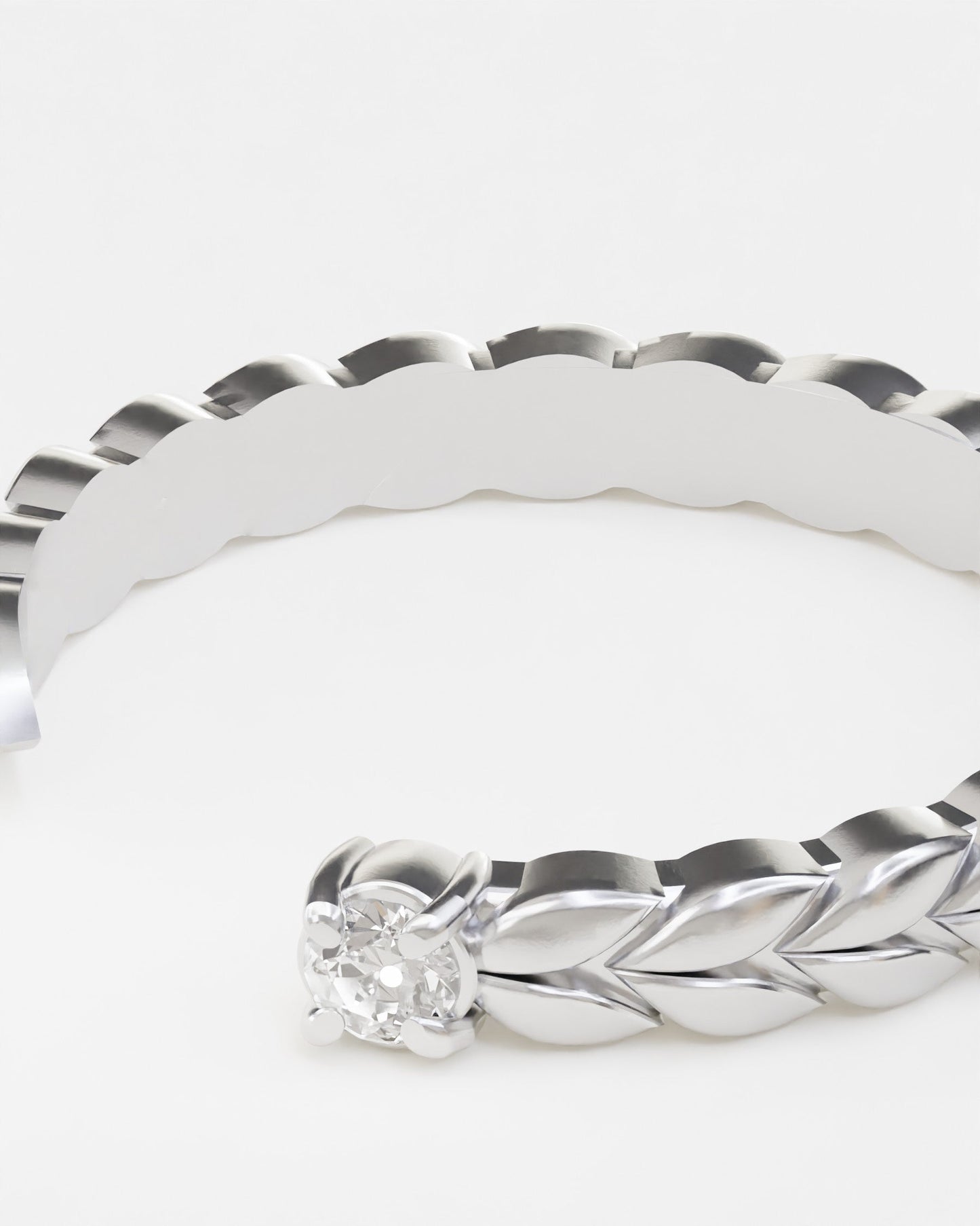 Gold Spikelets mini ring with diamond