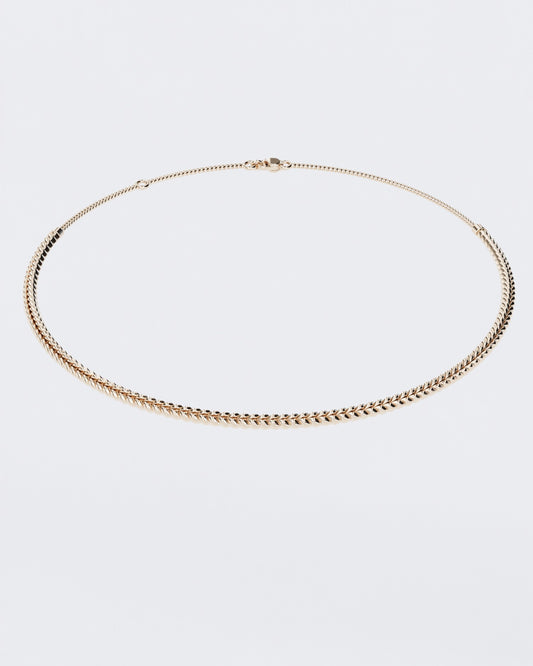 Gold necklace Spikelet