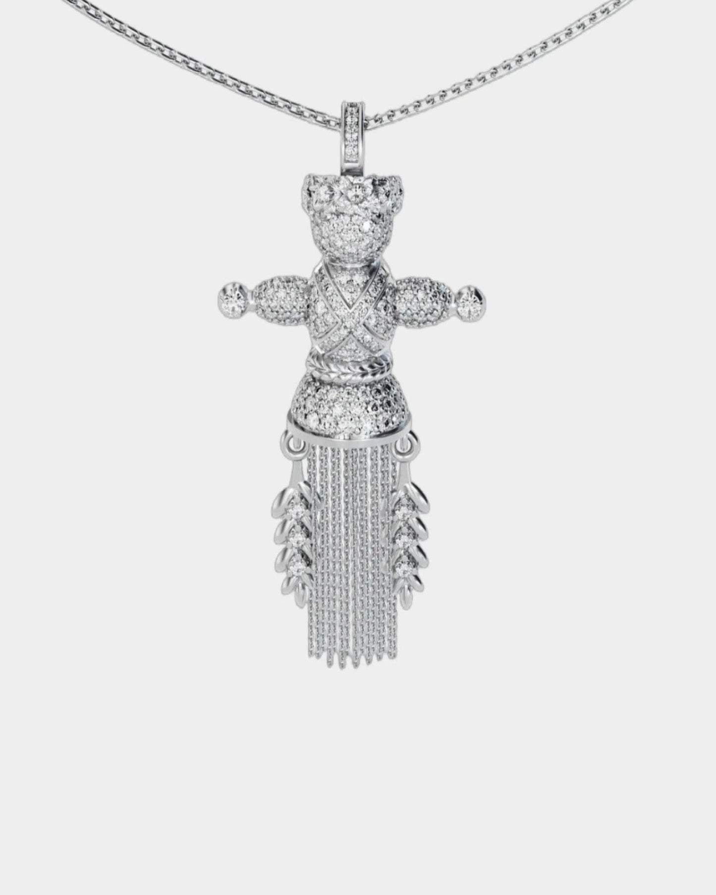 Exclusive Lucky Charm Doll Wreath pendant with diamonds