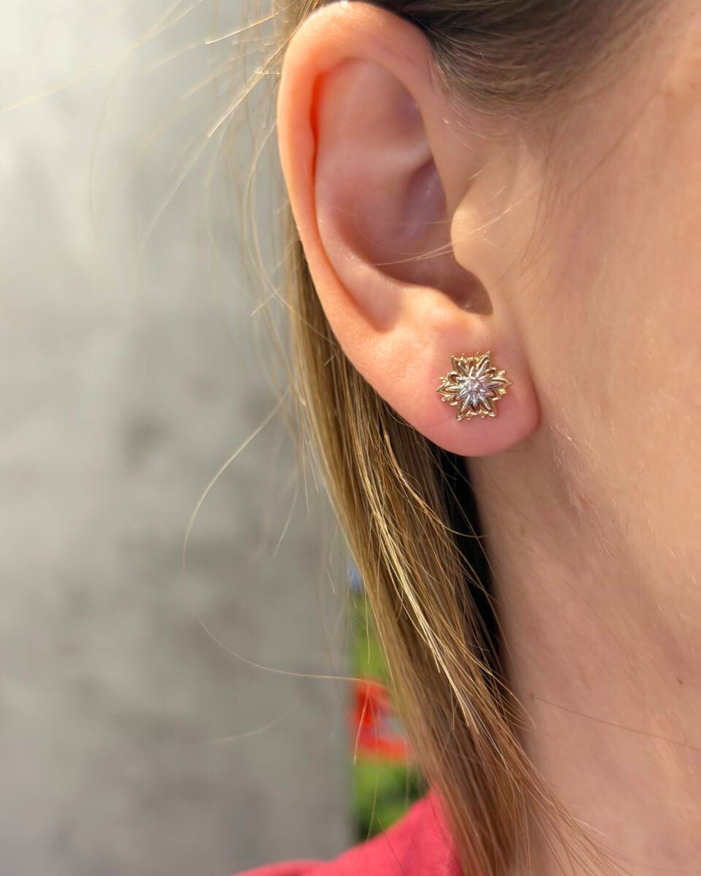 Edelweiss gold  earrings (size S)
