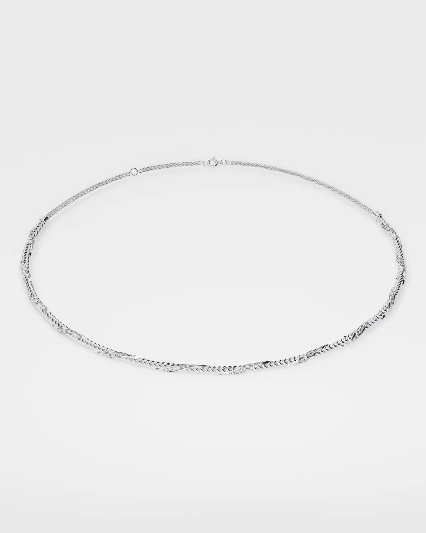 Gold necklace Spikelet mini with diamonds