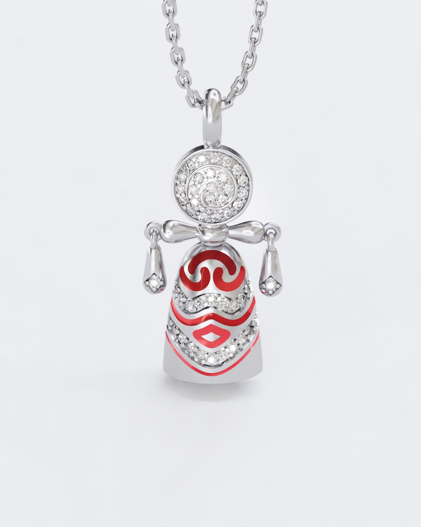 Lucky charm doll pendant Colors of roots