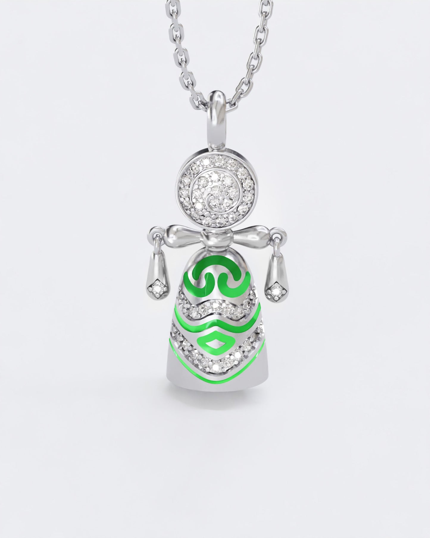 Lucky charm doll pendant Colors of roots
