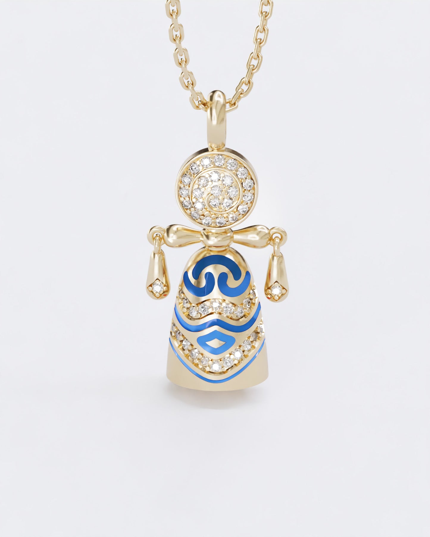 Lucky charm doll pendant Colors of roots