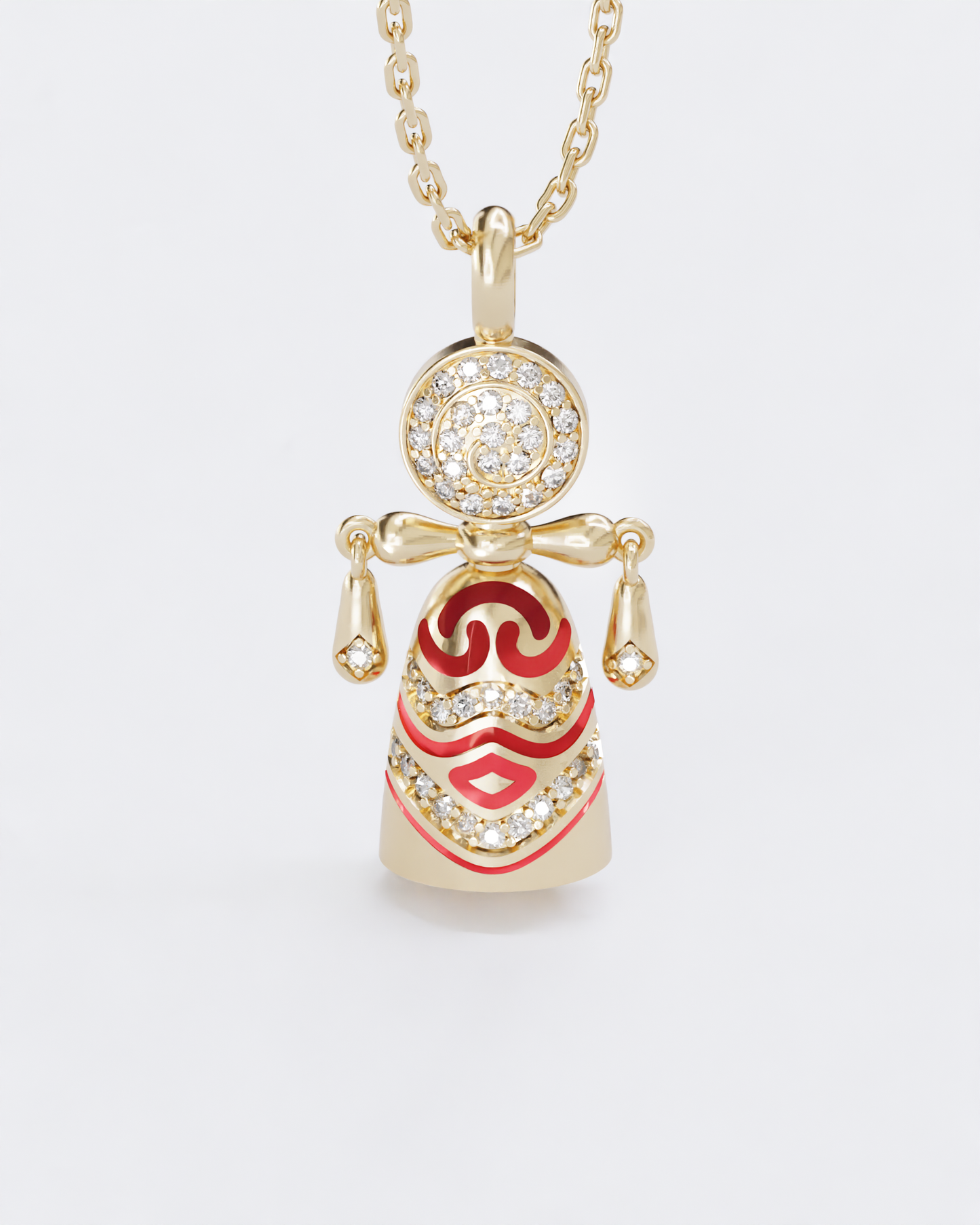 Lucky charm doll pendant Colors of roots