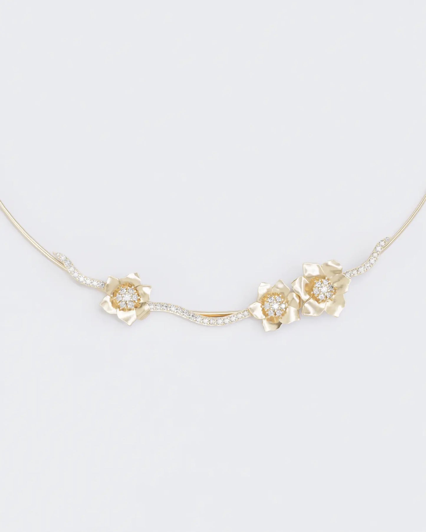 Gold wreath necklace Anemone