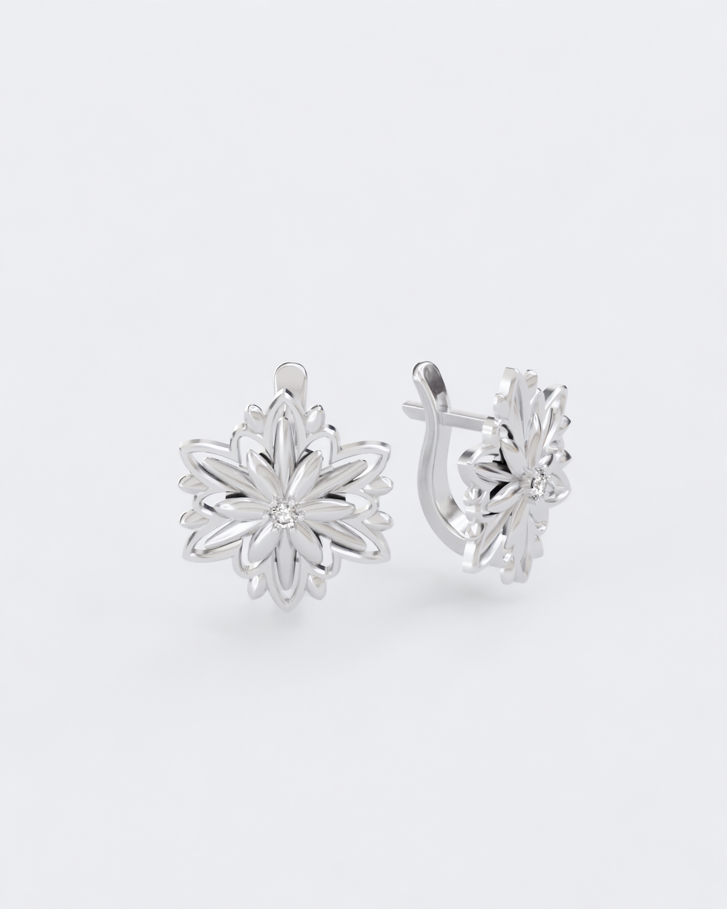 Gold Earrings Edelweiss (Size L)