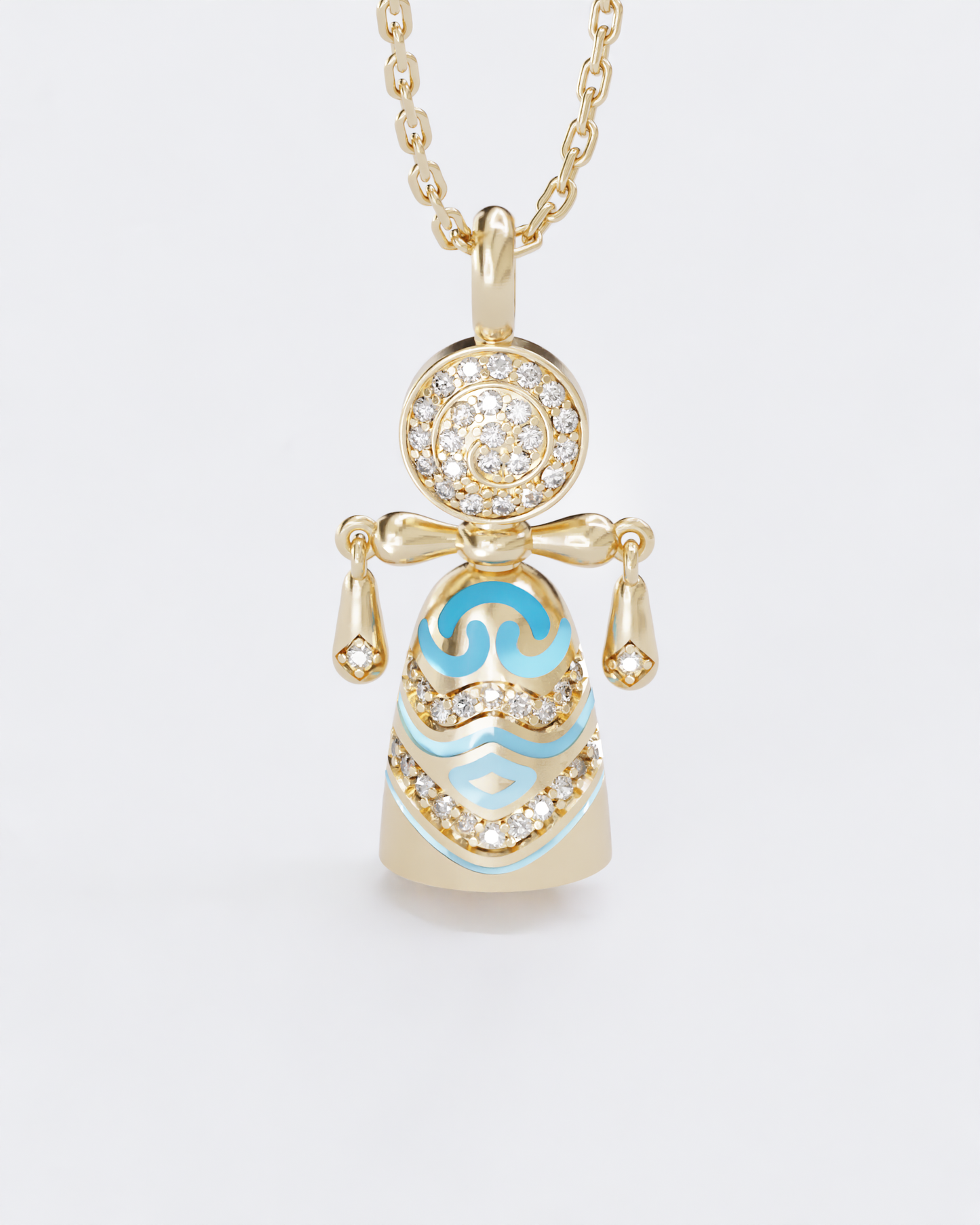 Lucky charm doll pendant Colors of roots