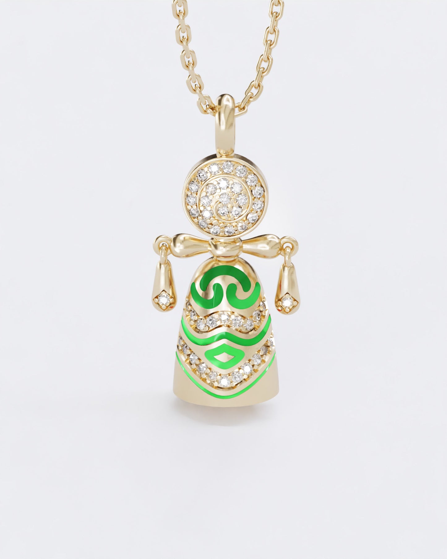Lucky charm doll pendant Colors of roots