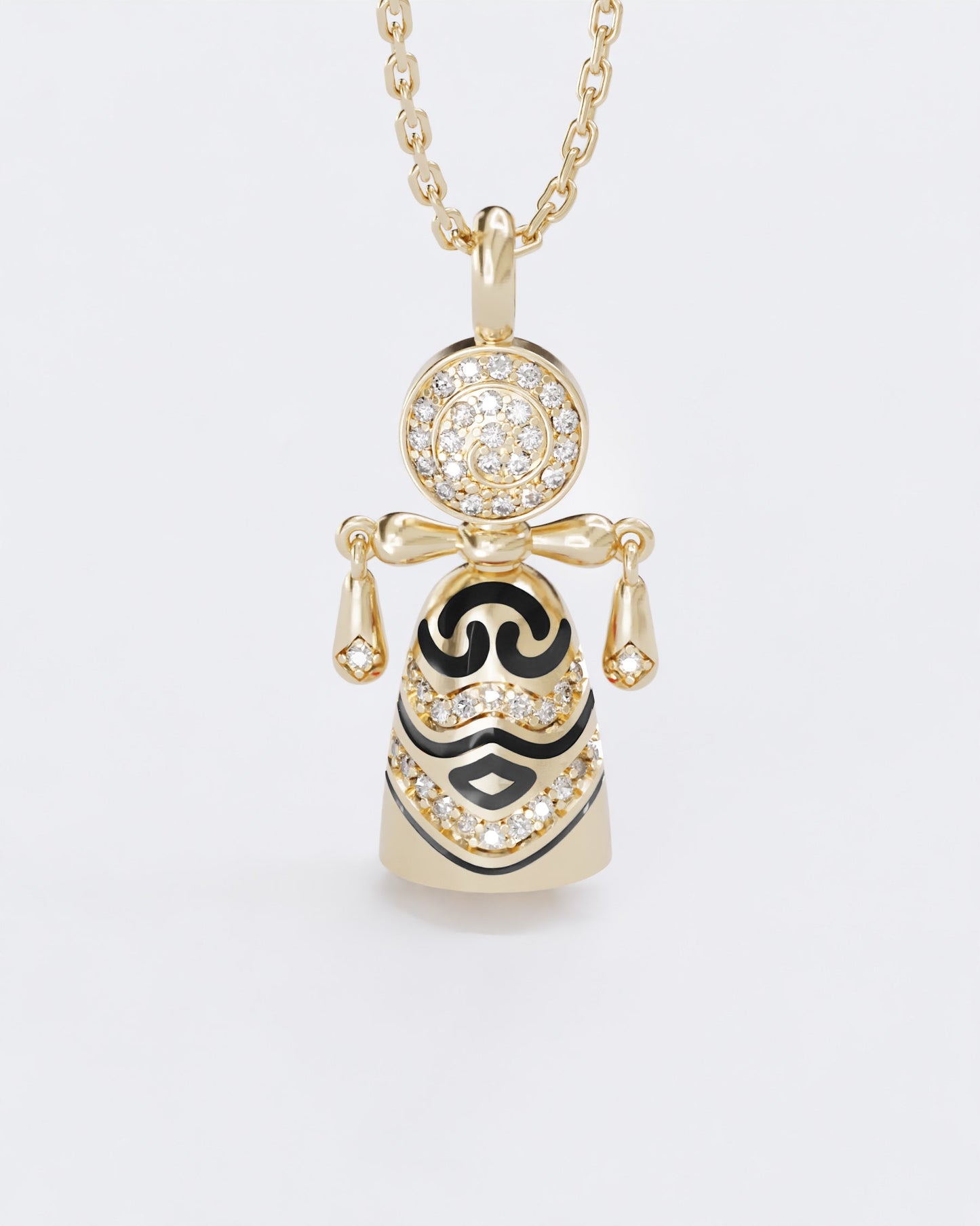Lucky charm doll pendant Colors of roots