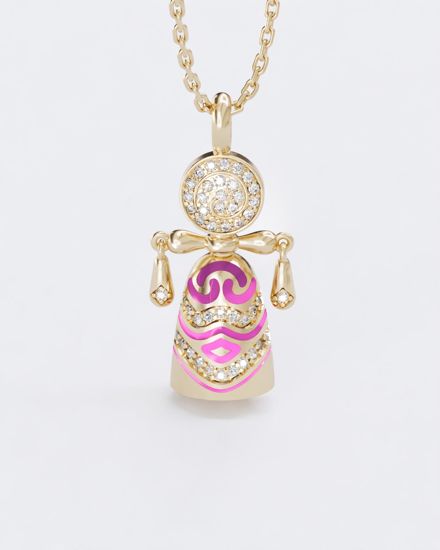 Lucky charm doll pendant Colors of roots