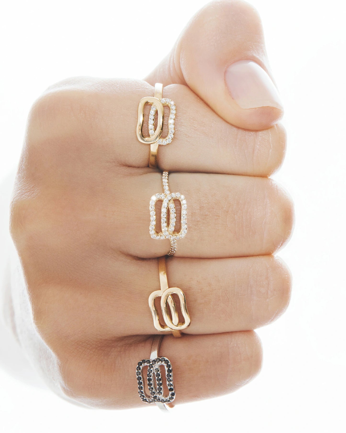 Gold Ring Dukach with diamonds halfpave