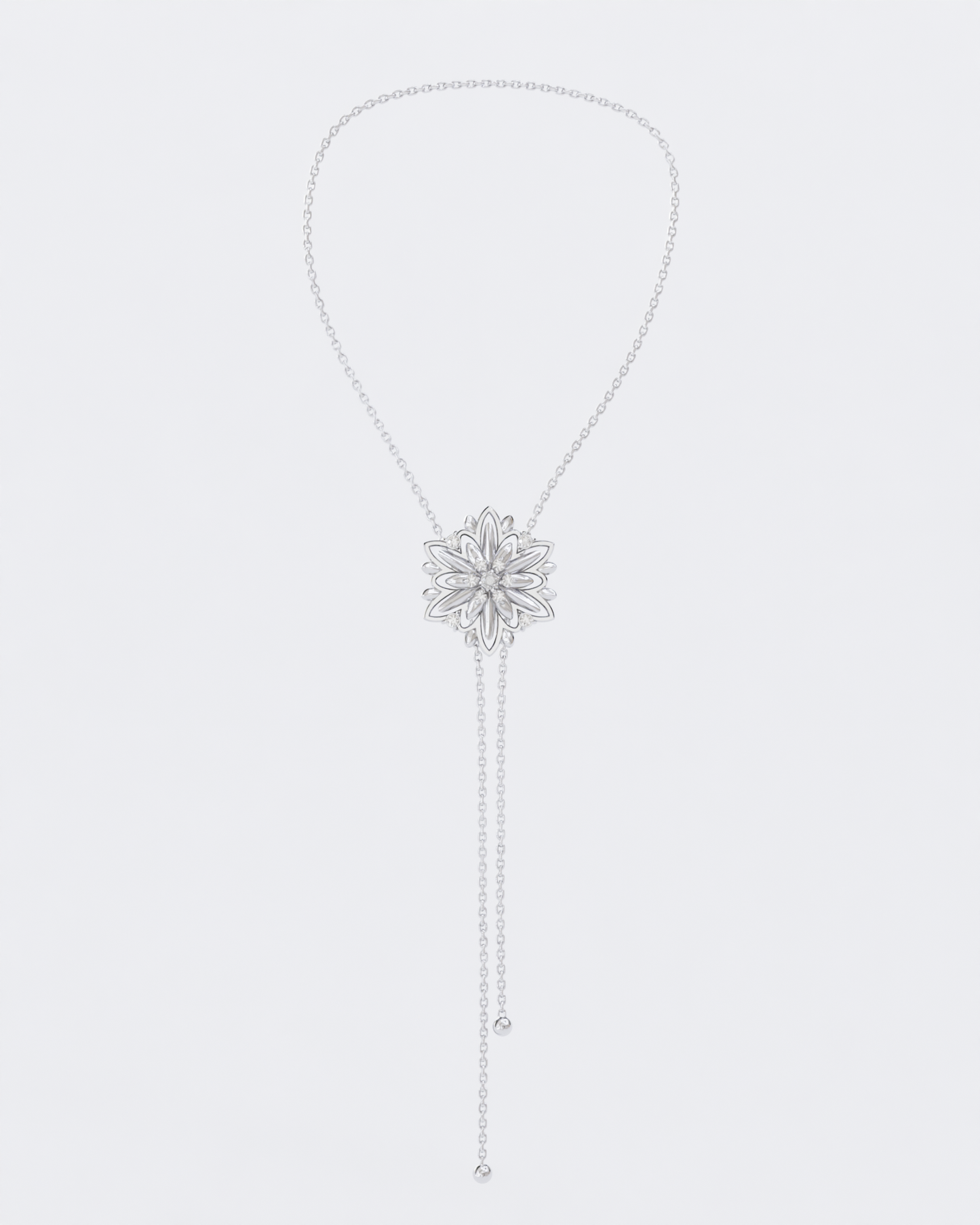 Gold necklace Edelweiss with diamonds (size L)