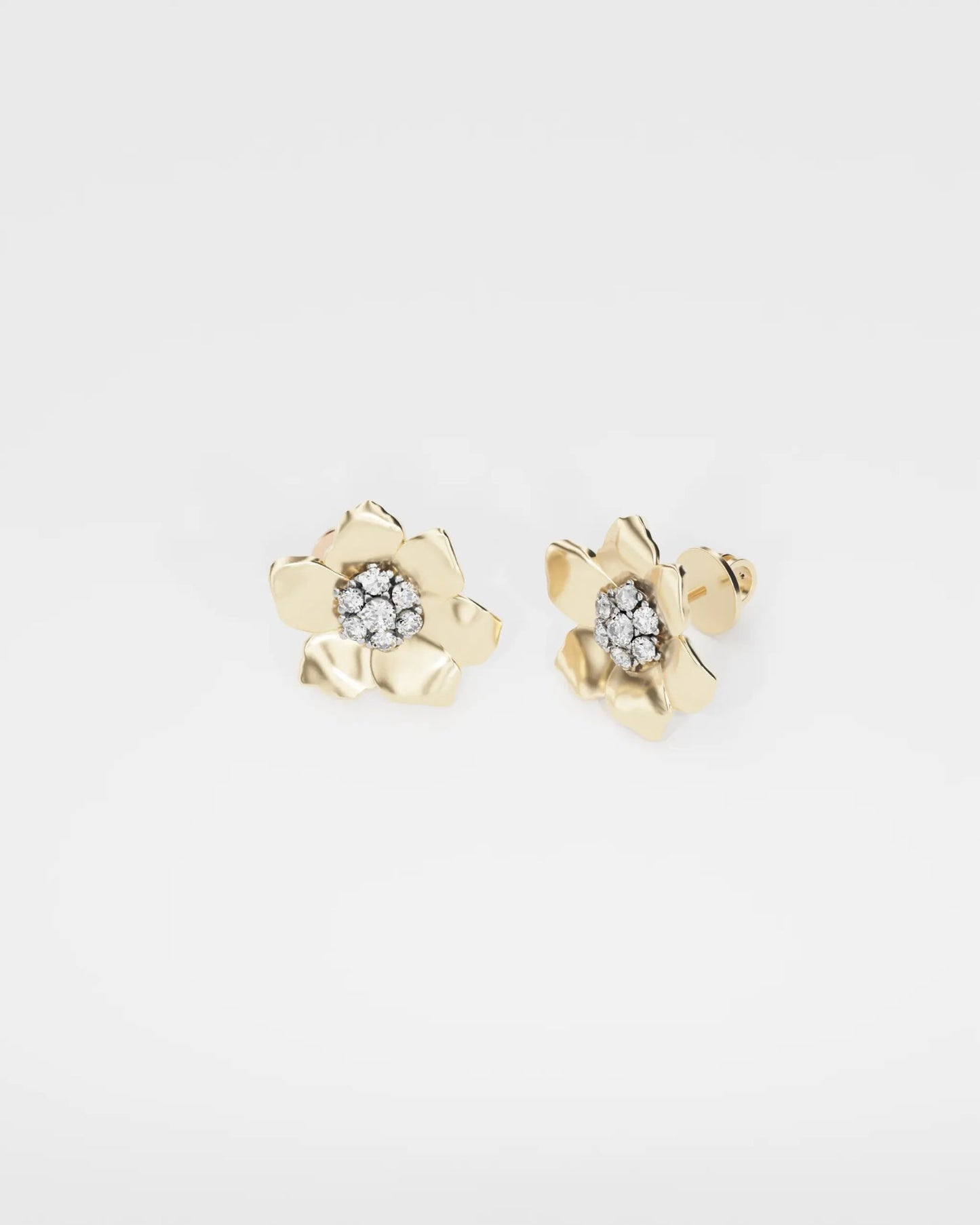 Gold Earrings Anemone mini