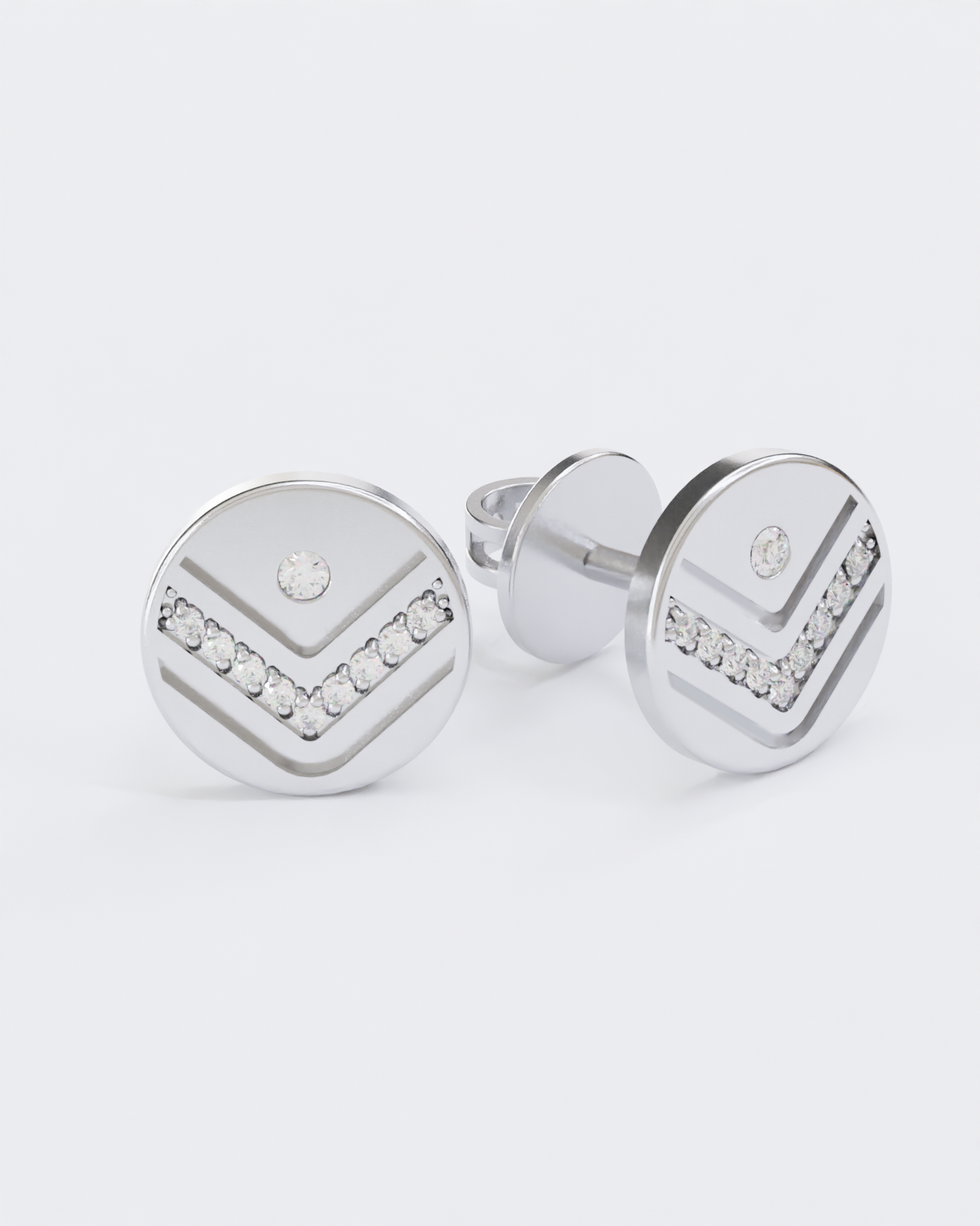 Colors of roots Diamond Stud Earrings
