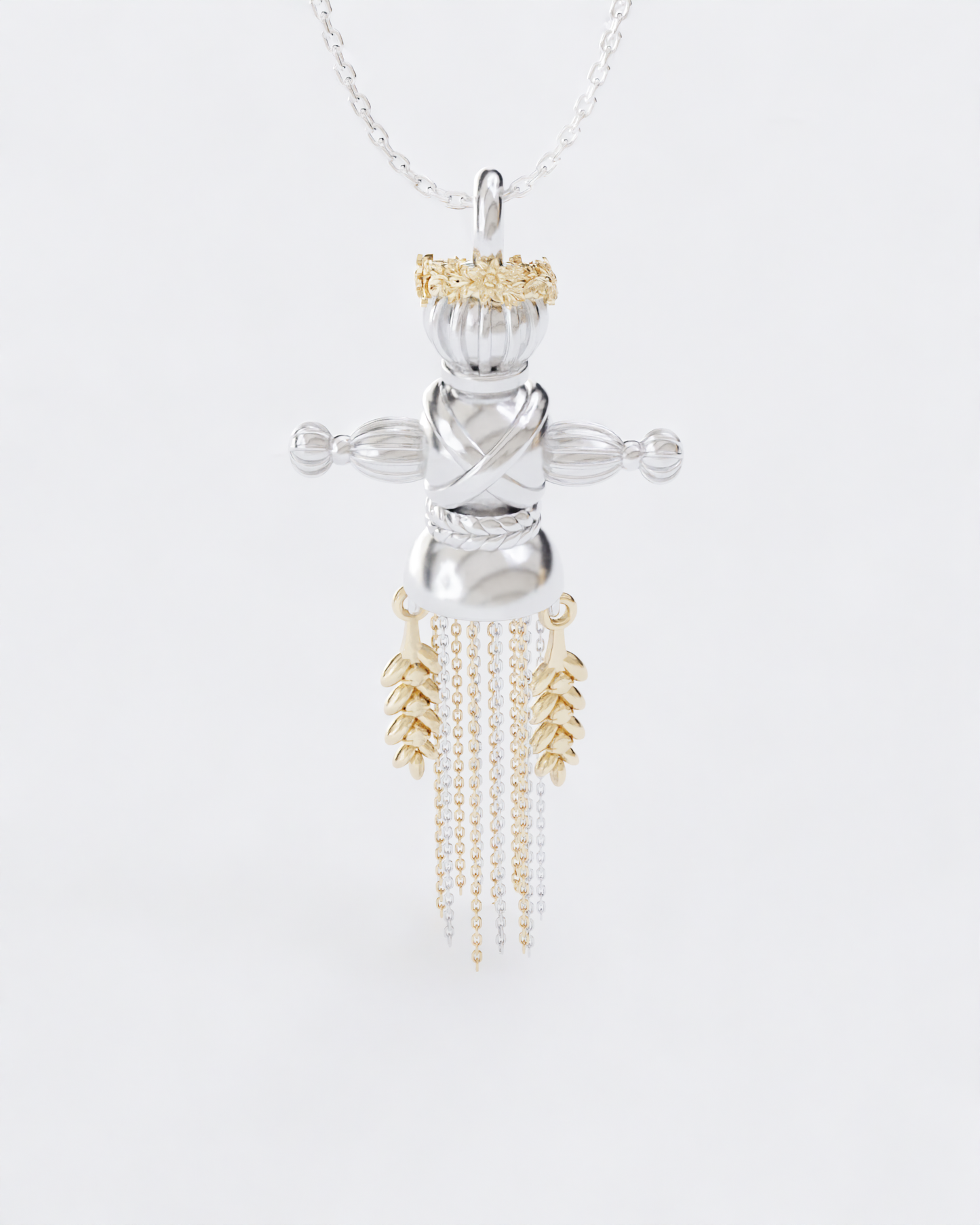 Lucky Charm Doll Wreath pendant Combined Gold