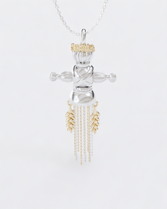 Lucky Charm Doll Wreath pendant Combined Gold