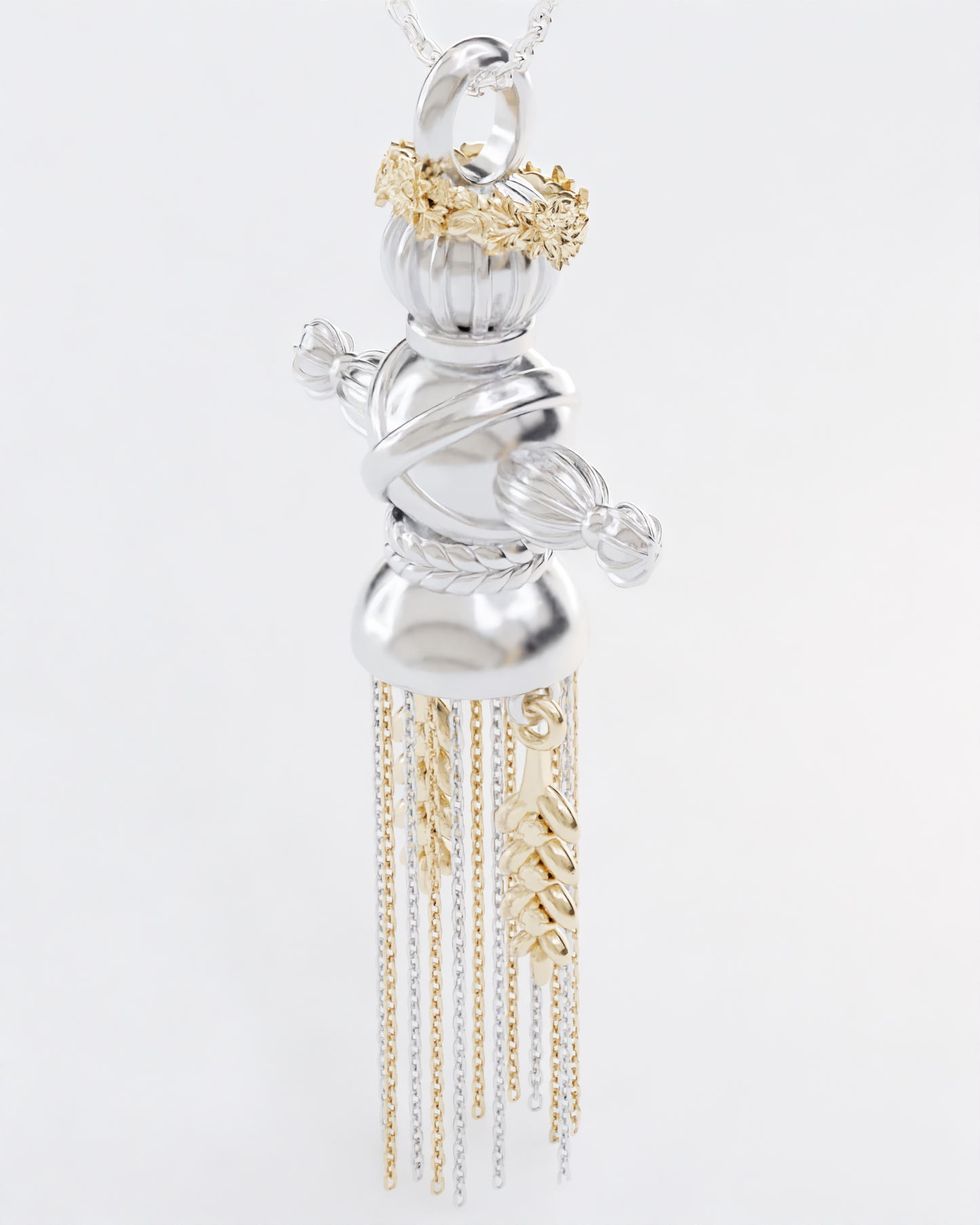 Lucky Charm Doll Wreath pendant Combined Gold