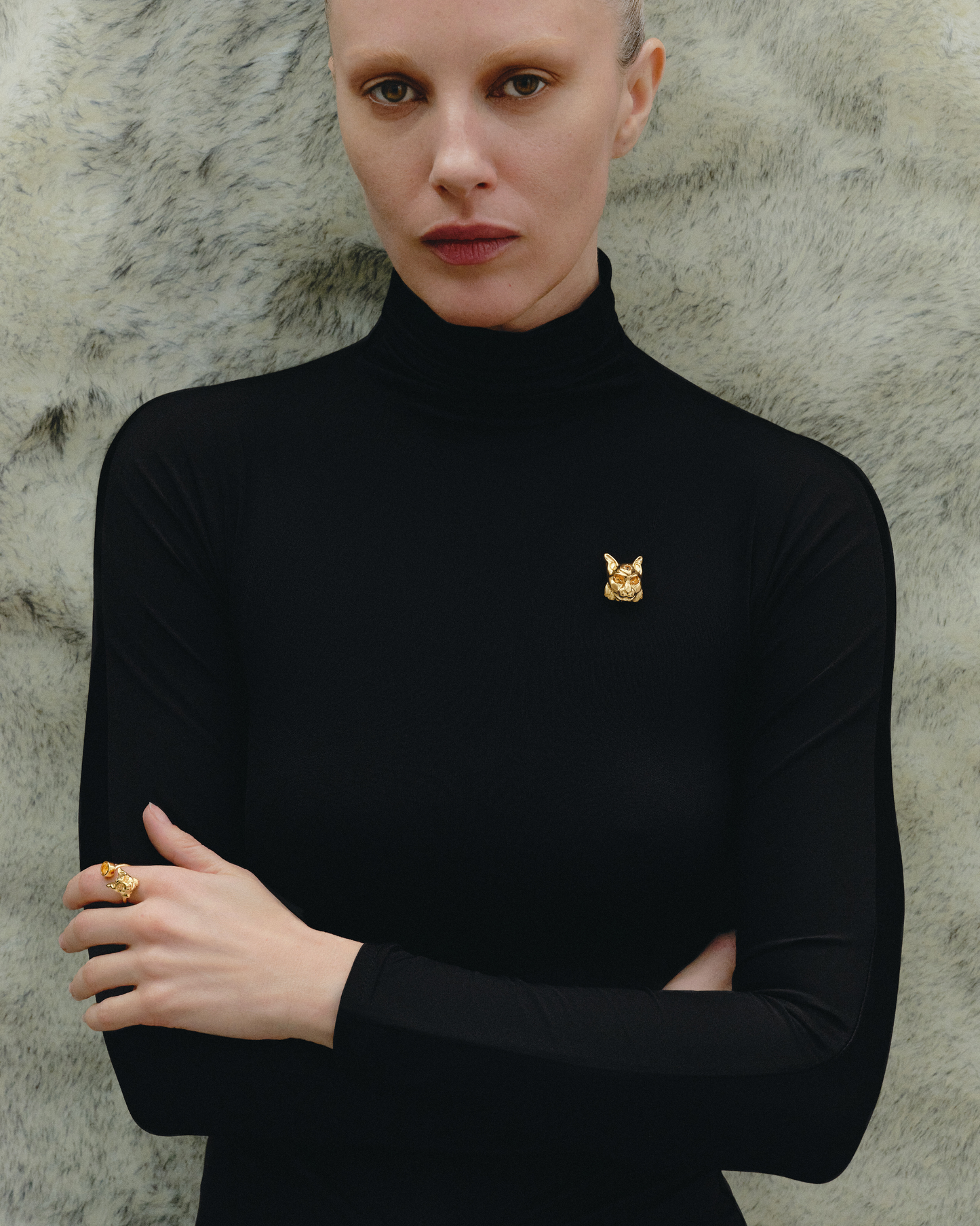 Gold brooch Lynx