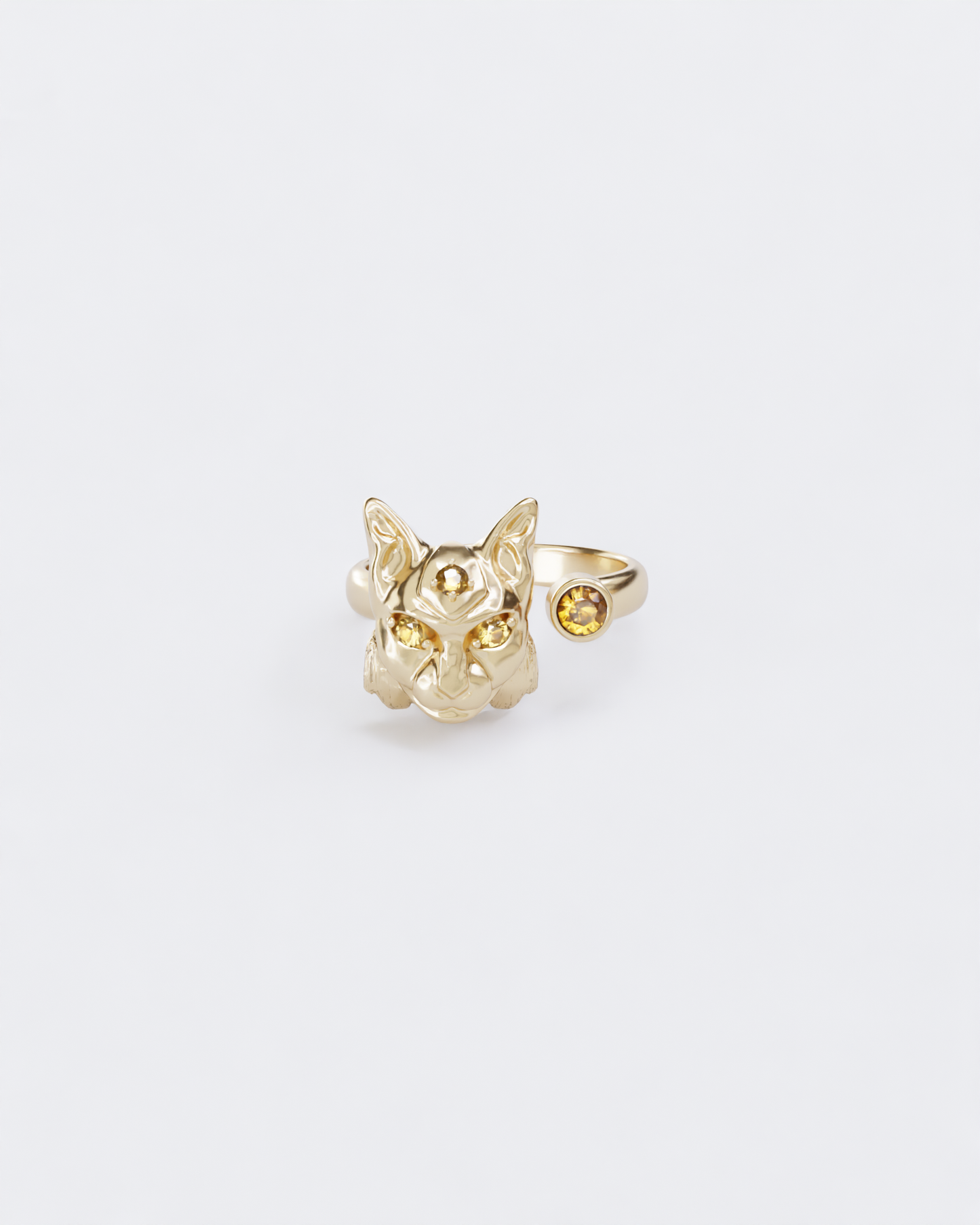 Gold ring Lynx Toi et moi mini