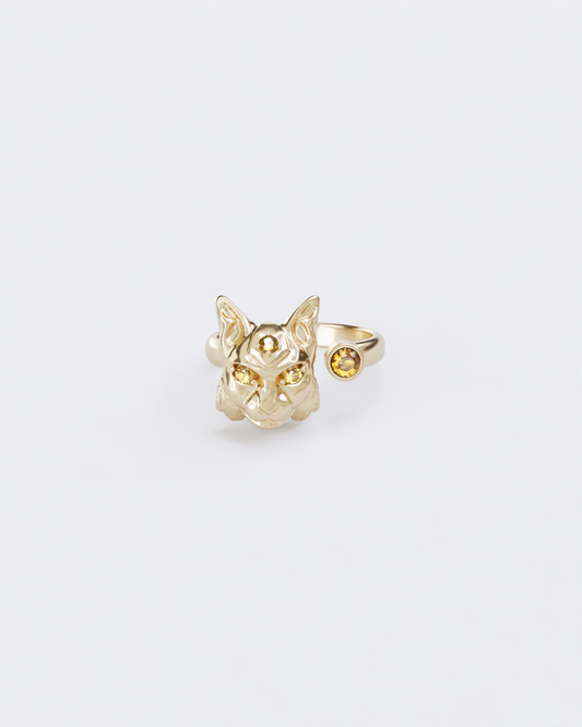 Gold ring Lynx Toi et moi mini