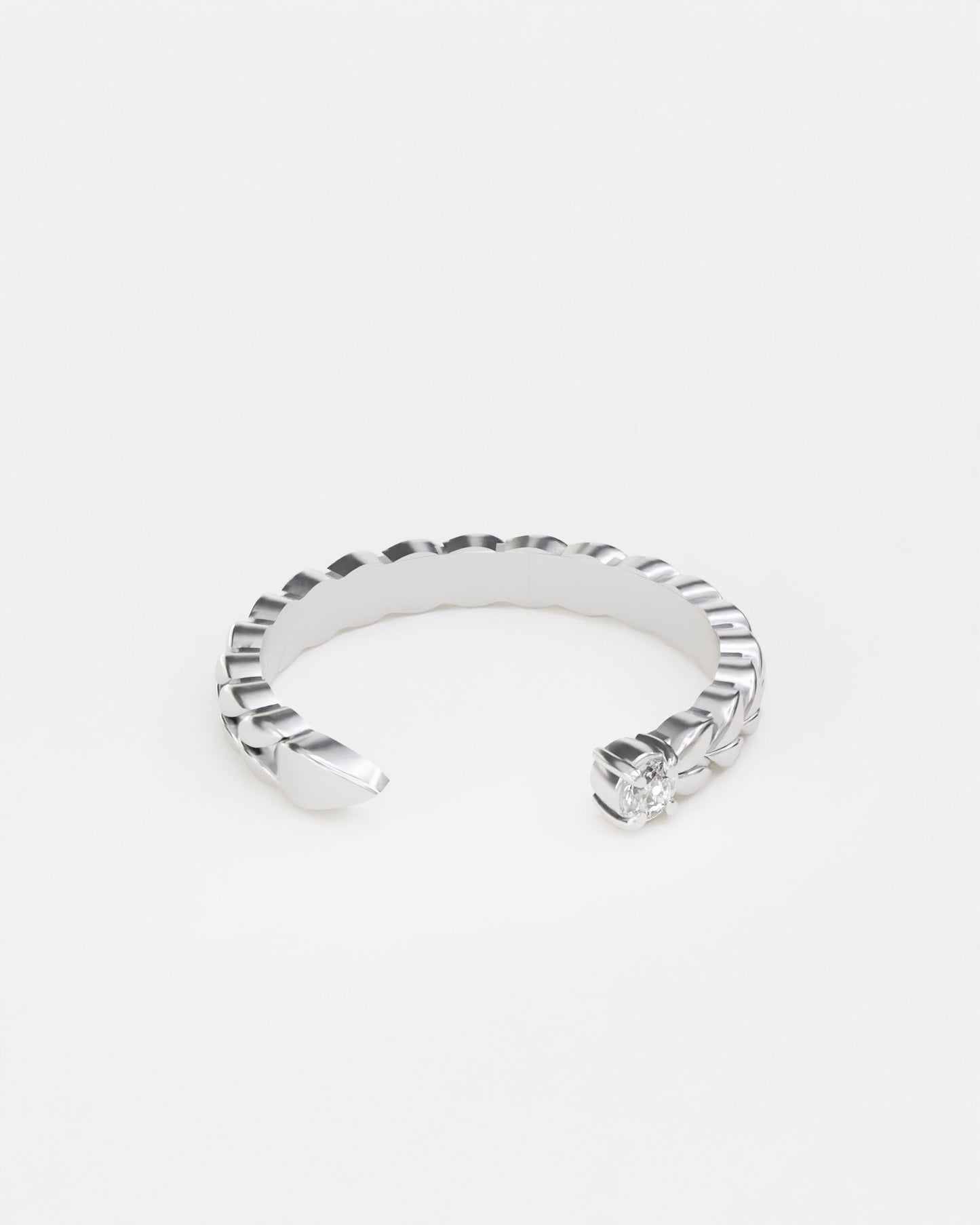 Gold Spikelets mini ring with diamond