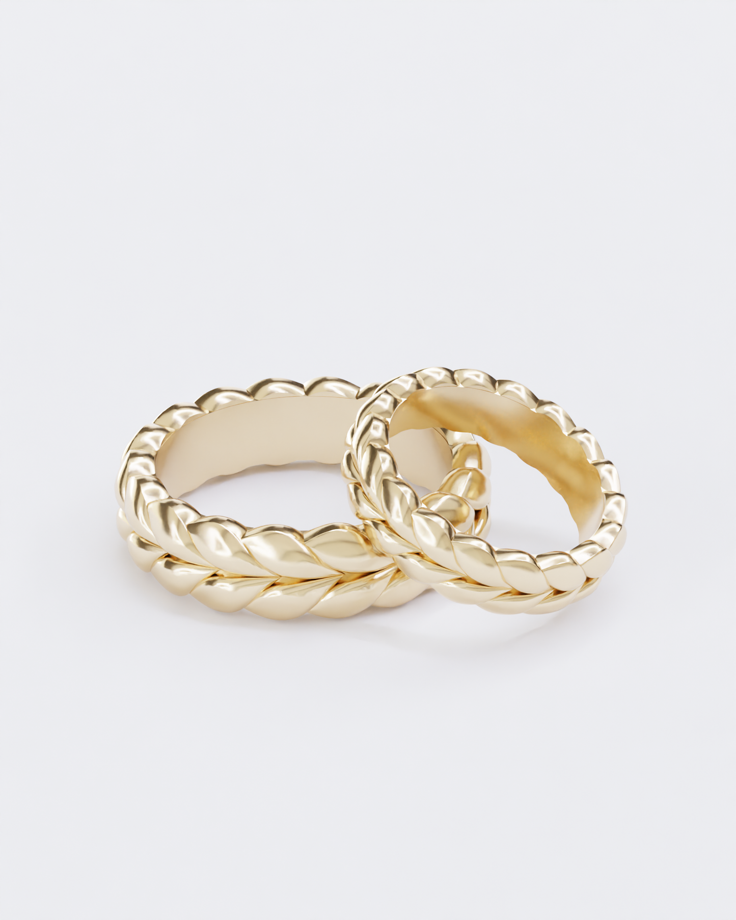 Spikelets gold wedding ring